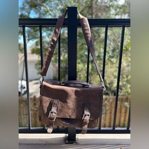 Vintage Vagabond Traveler L60 Brown Full Grain Leather Messenger Shoulder Bag